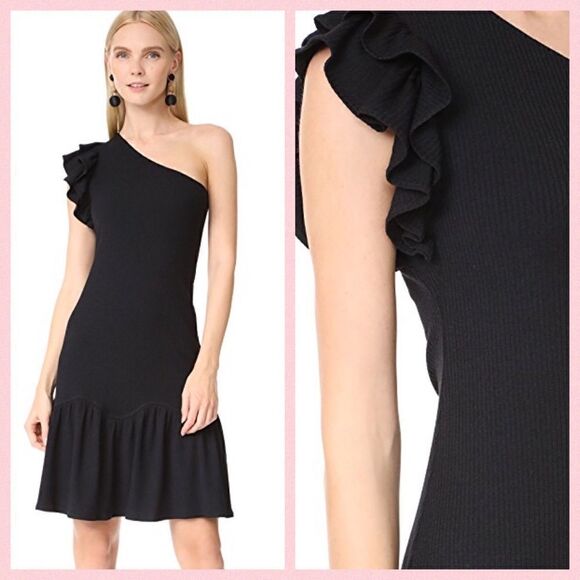 Rebecca Taylor Ruffle Sweater One-Shoulder Dress BNWT - Picture 1 of 4